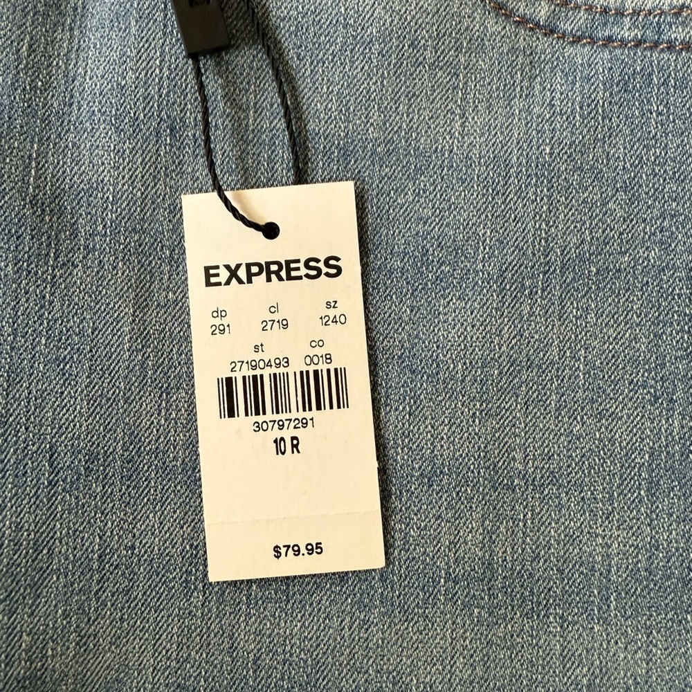 Express Blue Jeans with Distressed Look and Stretch